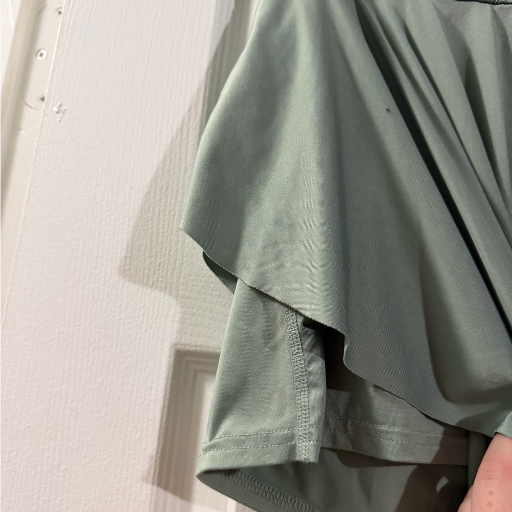 Flowy Green Skort with  Tie Waist EUC - Picture 3 of 5